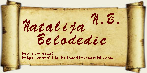 Natalija Belodedić vizit kartica